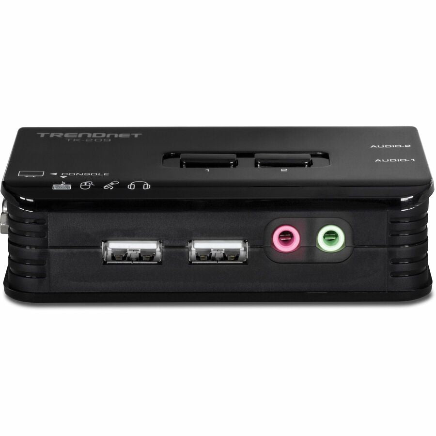 TRENDnet 2-Port USB KVM Switch and Cable Kit with Audio, Manage Two PCs, USB 1.1, Hot-Plug, Auto-Scan, Hot-Keys, Windows & Linux Compliant, TK-209K TK-209K