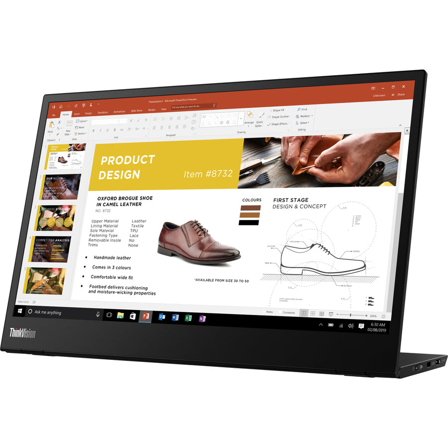 Lenovo ThinkVision M14 14" Class Full HD LCD Monitor - 16:9 - Raven Black 61DDUAR6US