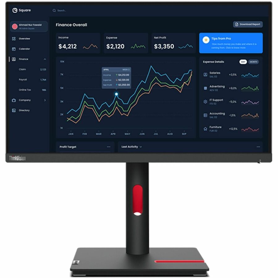 Lenovo ThinkVision T22i-30 21.5" Full HD WLED LCD Monitor - 16:9 - Raven Black 63B0MAT6US