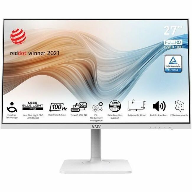 MSI Modern MD272XPW 27" Class Full HD LCD Monitor - 16:9 - Matte White Modern MD272XPW
