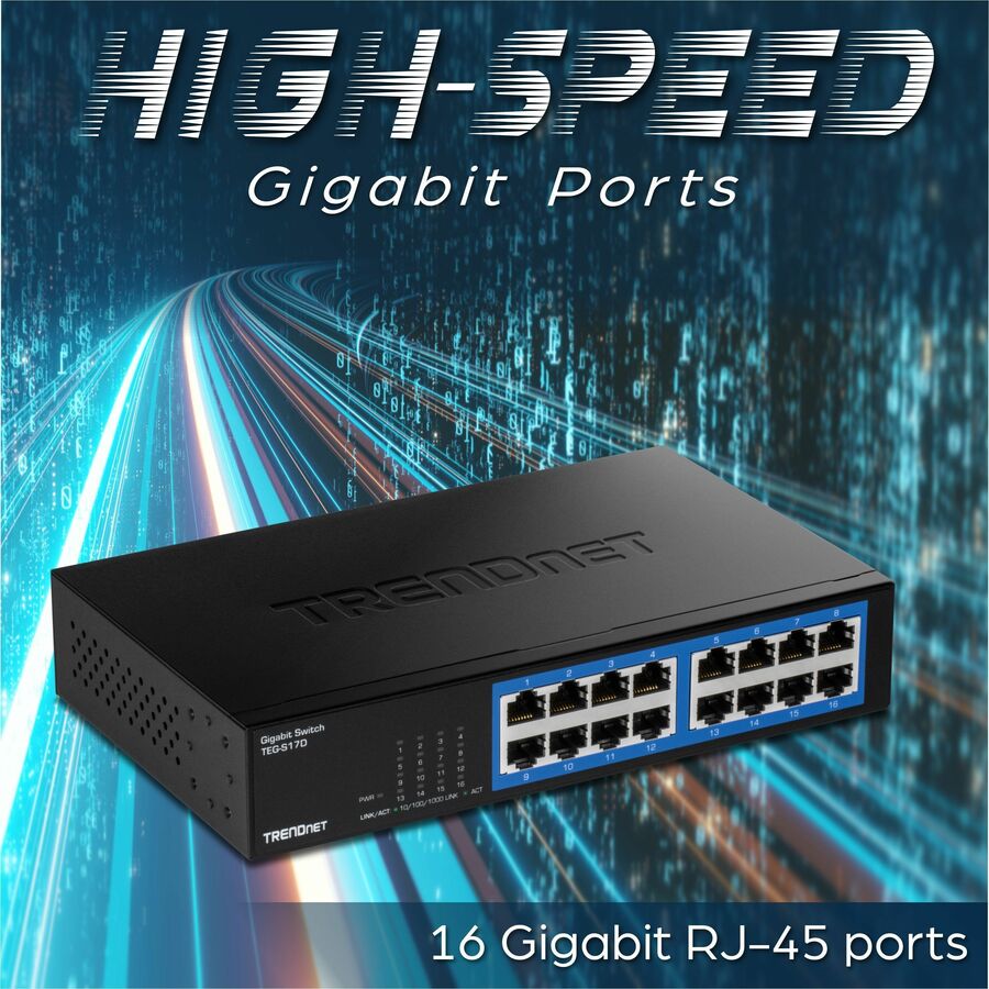 TRENDnet 16-Port Gigabit Desktop Switch TEG-S17D