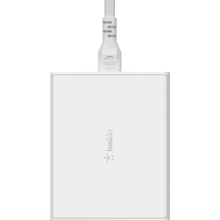 Belkin 108W 4-Port GaN Charger - 2xUSB-A, 2xUSB-C (108W Total) - 2m/6.6ft Power Cord - White WCH010DQWH
