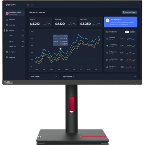Lenovo ThinkVision T23i-30 23" Class Full HD LCD Monitor - 16:9 - Raven Black 63B2MAR6US