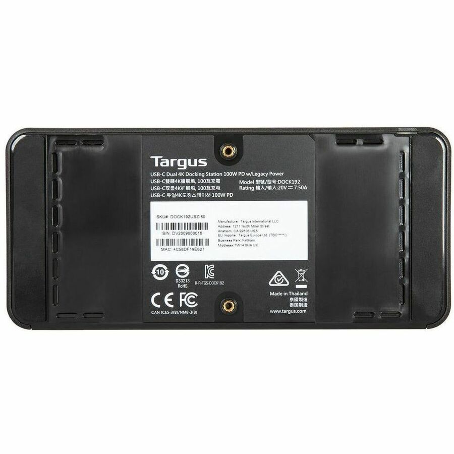 Targus USB-C Universal DV4K Docking Station with 100W Power Delivery DOCK182USZ