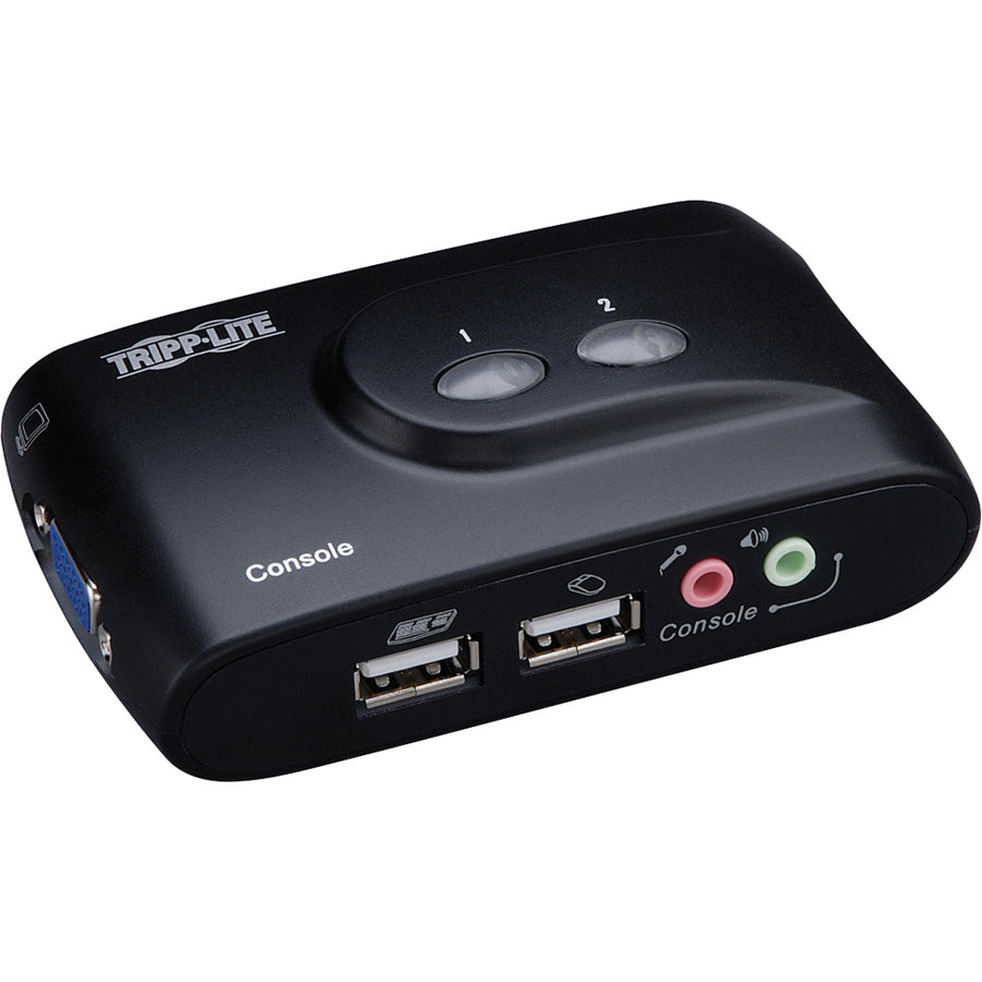 Tripp Lite by Eaton 2-Port Compact USB KVM Switch with Audio and Cable B004-VUA2-K-R