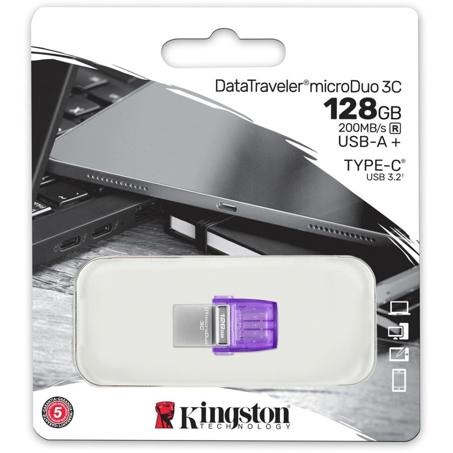 Kingston DataTraveler microDuo 3C USB Flash Drive DTDUO3CG3/128GB