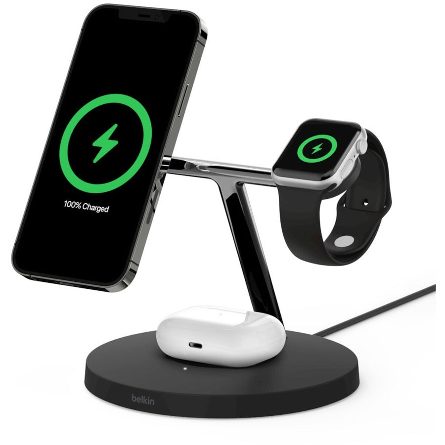 Belkin BOOST&uarr;CHARGE Pro 3-in-1 Wireless Charger With MagSafe WIZ009TTBK