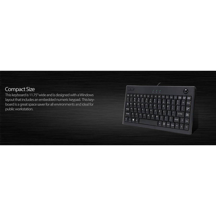 Adesso AKB-310UB Mini Trackball Keyboard AKB-310UB