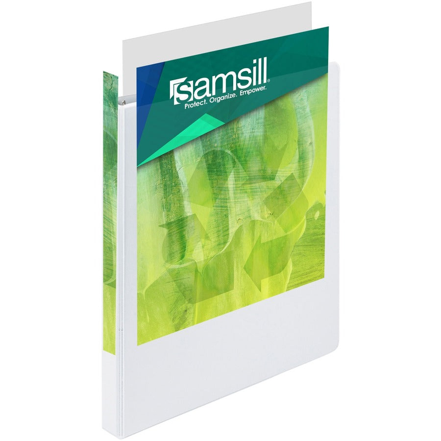 Samsill Plant-Based .5" View Binder, 3 Ring Binder, Round Ring, Customizable, White, 6 Pack (I08917) I08917