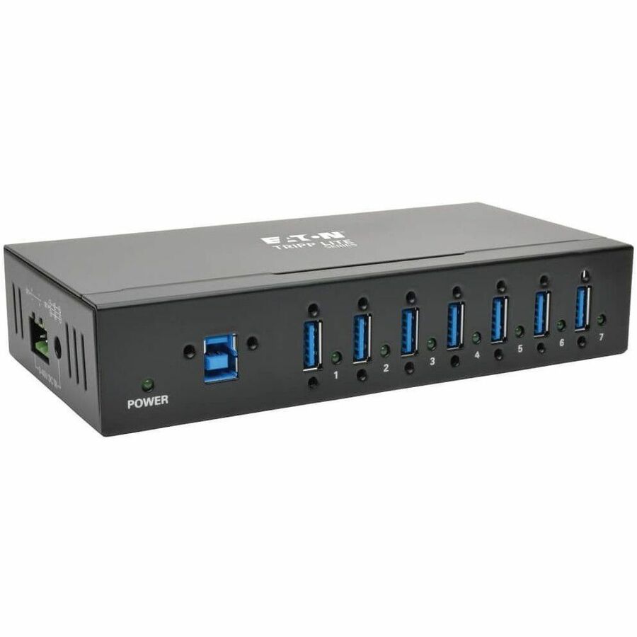 Eaton Tripp Lite Series 7-Port Industrial-Grade USB 3.x (5Gbps) Hub - 20 kV ESD Immunity, Metal Housing, Mountable U360-007-IND