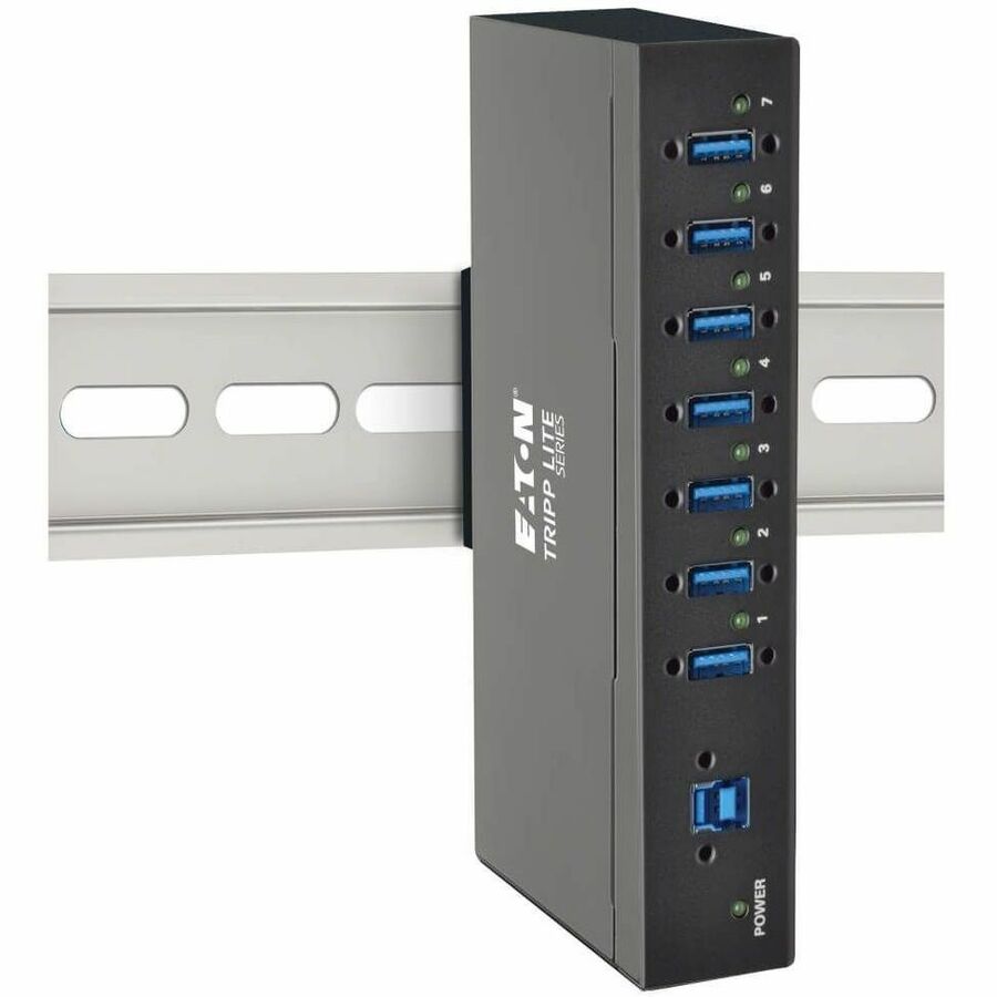 Eaton Tripp Lite Series 7-Port Industrial-Grade USB 3.x (5Gbps) Hub - 20 kV ESD Immunity, Metal Housing, Mountable U360-007-IND