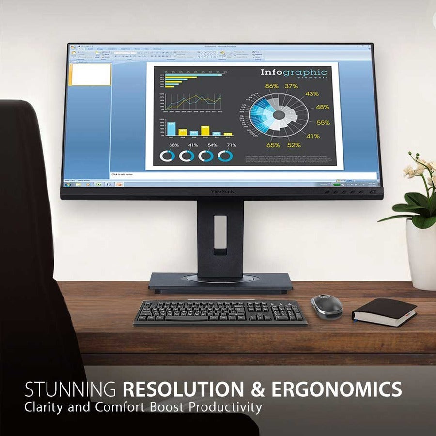 ViewSonic VG2755 27 Inch IPS 1080p Monitor with USB C, HDMI, DisplayPort, VGA and 40 Degree Tilt Ergonomics for Home and Office VG2755