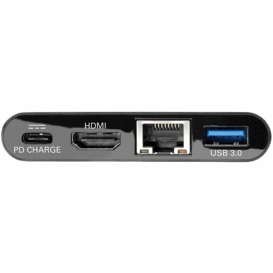 Eaton Tripp Lite Series USB-C Multiport Adapter - HDMI, USB 3.x (5Gbps) Hub Port, Gigabit Ethernet, 60W PD Charging, HDCP, Black U444-06N-HGUB-C