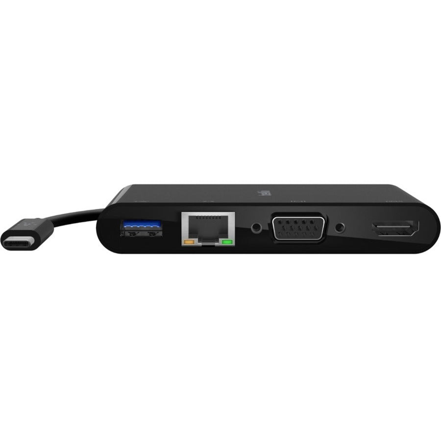 Belkin USB-C Multiport Adapter, USB-C to HDMI - USB A 3.0 - VGA - Ethernet, up 4k Resolution AVC005BTBK