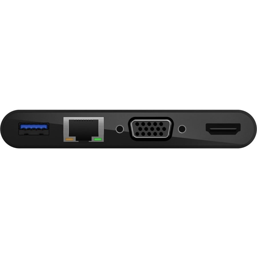 Belkin USB-C Multiport Adapter, USB-C to HDMI - USB A 3.0 - VGA - Ethernet, up 4k Resolution AVC005BTBK