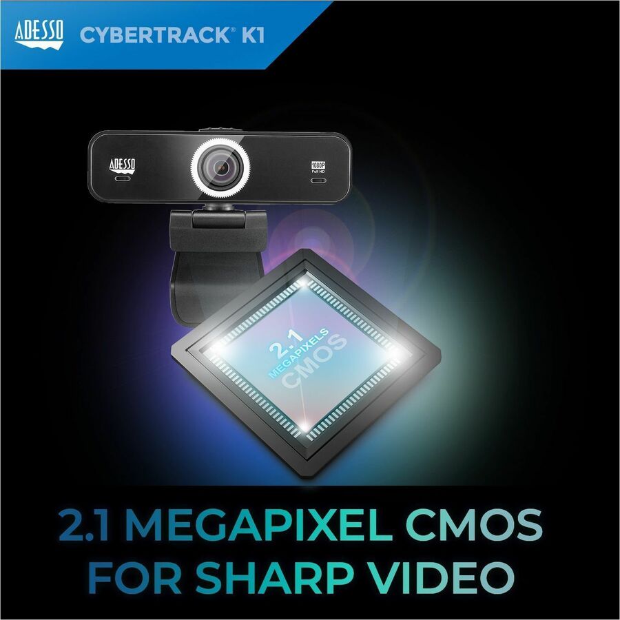 Adesso CyberTrack K1 Webcam - 2.1 Megapixel - 30 fps - USB 2.0 CyberTrack K1