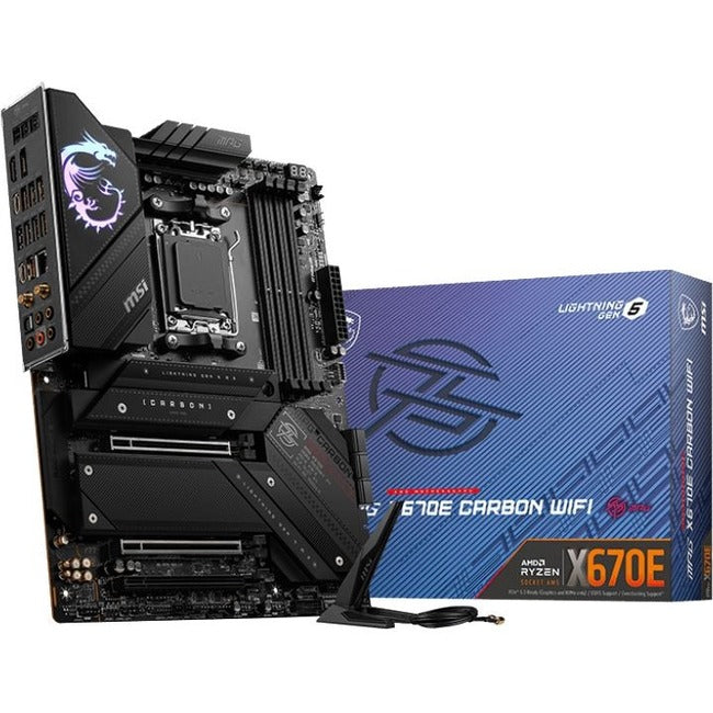 MSI MPG X670E CARBON WIFI Gaming Desktop Motherboard - AMD X670 Chipset - Socket AM5 - ATX X670ECARBWIFI