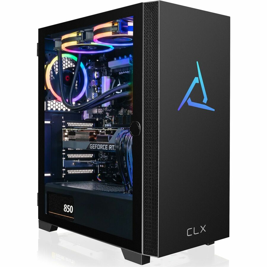 CLX SET Gaming Desktop - Liquid Cooled Intel Core i7 13700KF 3.4GHz 16-Core Processor, 32GB DDR5 Memory, GeForce RTX 4070 Ti 12GB GDDR6X Graphics, 1TB SSD, 4TB HDD, WiFi, Windows 11 Home 64-bit TGMSETRTU2C02WM
