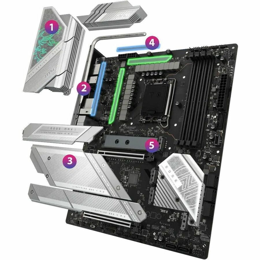 MSI MPG MPG Z790 EDGE TI MAX WIFI Gaming Desktop Motherboard - Intel Z790 Chipset - Socket LGA-1700 - ATX Z790EDGETIMAXWIFI