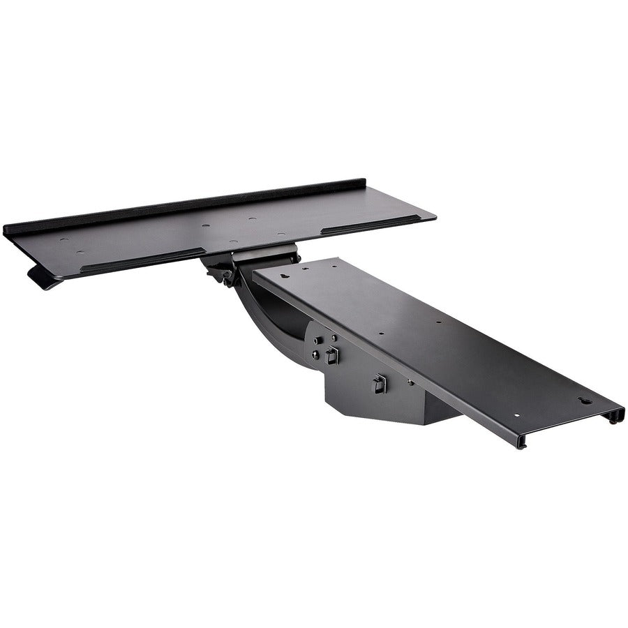 StarTech.com Under Desk Keyboard Tray, Height Adjustable Keyboard and Mouse Tray (10" x 26"), Ergonomic Computer Keyboard Tray w/Mouse Pad KBTRAYADJ2