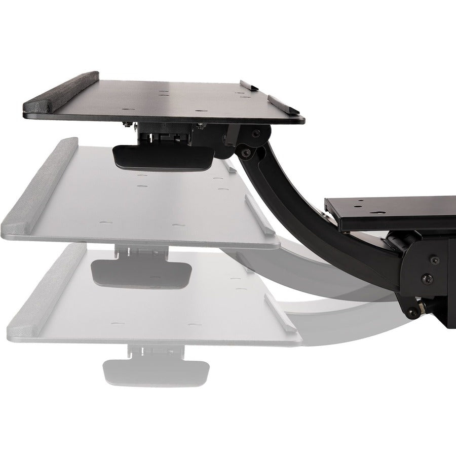 StarTech.com Under Desk Keyboard Tray, Height Adjustable Keyboard and Mouse Tray (10" x 26"), Ergonomic Computer Keyboard Tray w/Mouse Pad KBTRAYADJ2