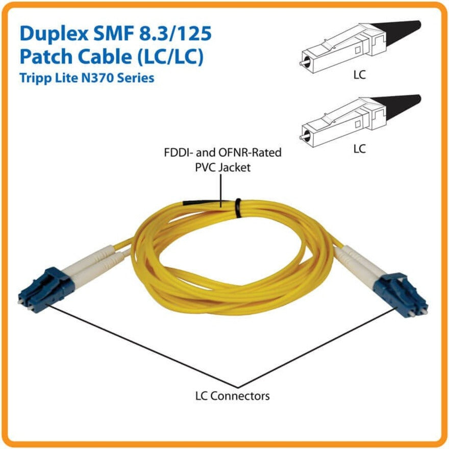 Eaton Tripp Lite Series Duplex Singlemode 9/125 Fiber Patch Cable (LC/LC), 5M (16 ft.) N370-05M