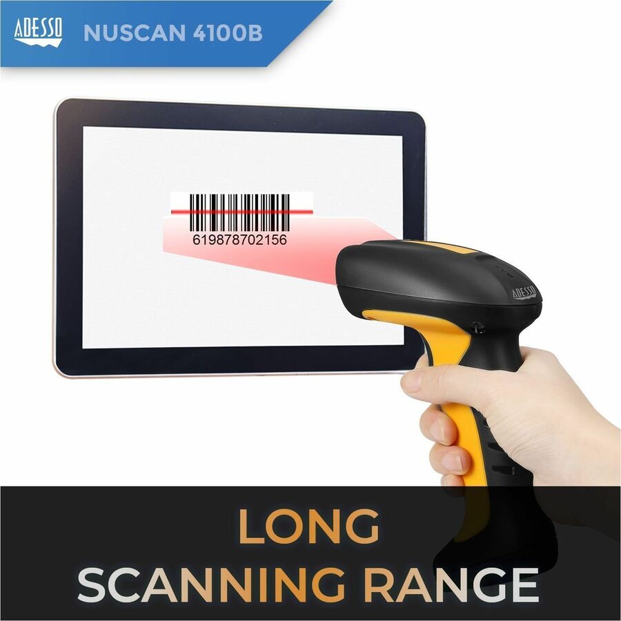 Adesso NuScan 4100B Bluetooth Antimicrobial Waterproof CCD Barcode Scanner NUSCAN 4100B