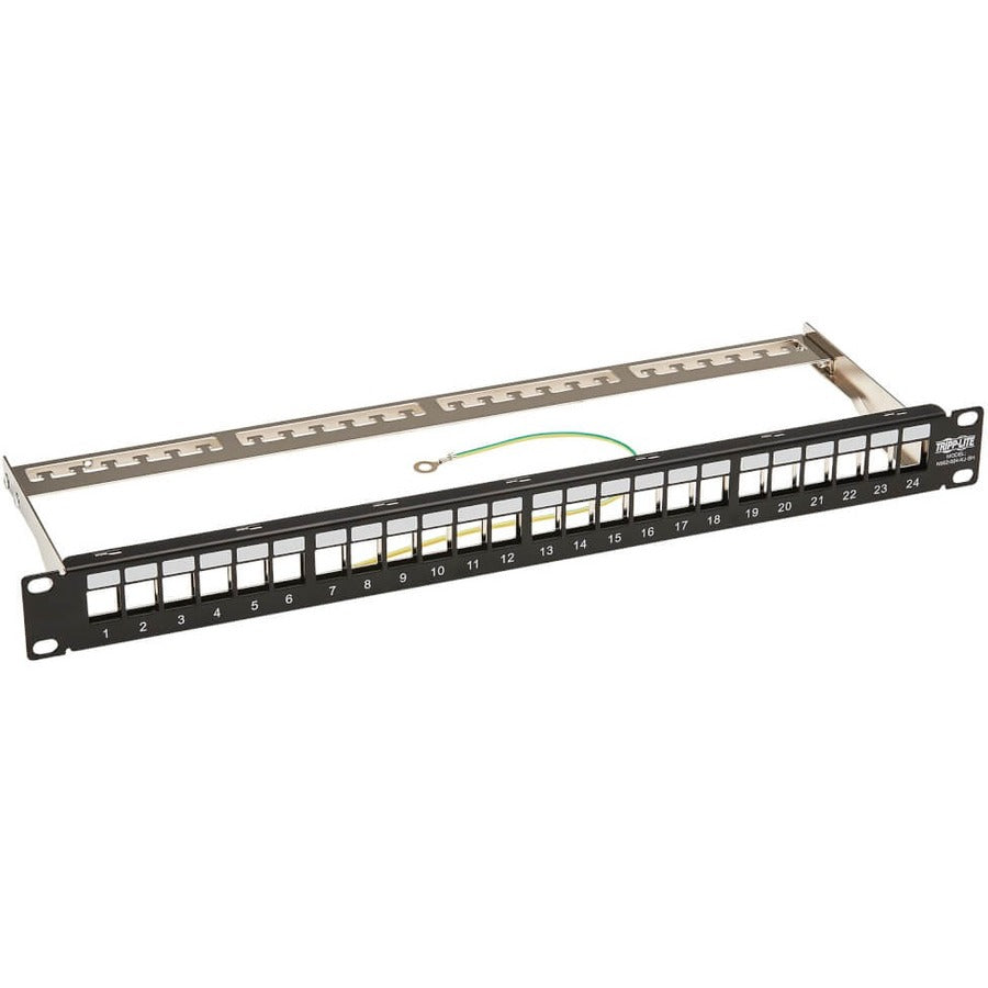 Tripp Lite by Eaton 24-Port 1U Rack-Mount Shielded Blank Keystone/Multimedia Patch Panel, RJ45 Ethernet, USB, HDMI, Cat5e/6 N062-024-KJ-SH