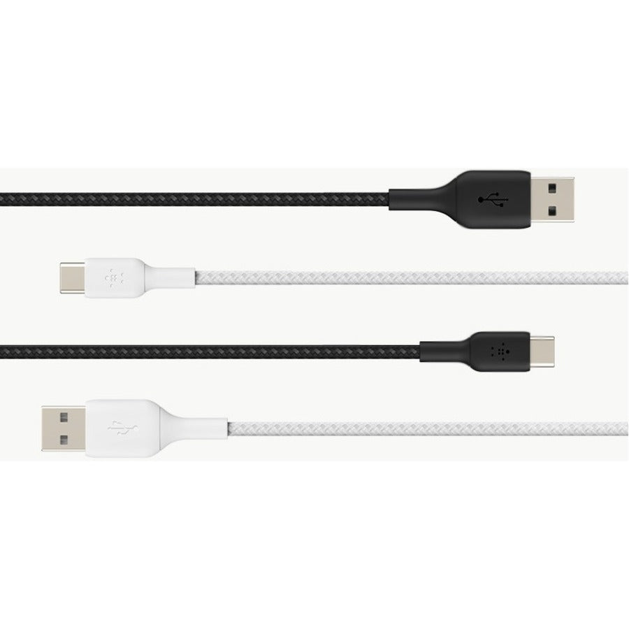 Belkin BoostCharge Braided USB-C to USB-A Cable (2 meter / 6.6 foot, Black) CAB002BT2MBK