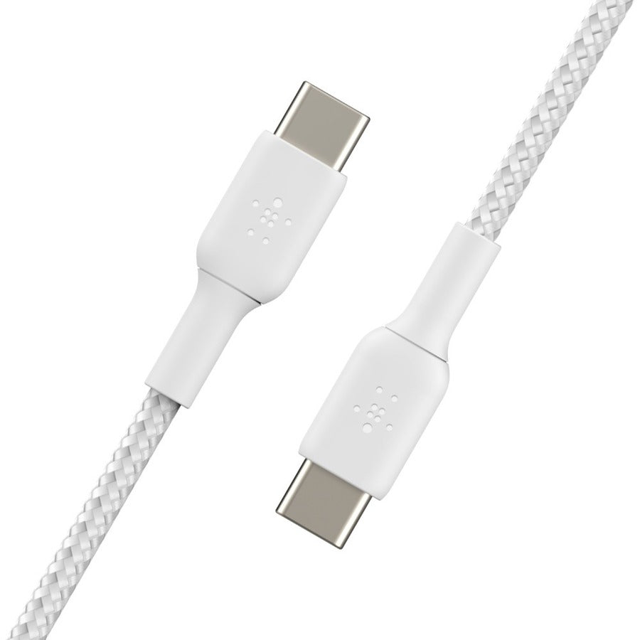 Belkin Braided USB-C to USB-C Cable (1m / 3.3ft, White) CAB004BT1MWH
