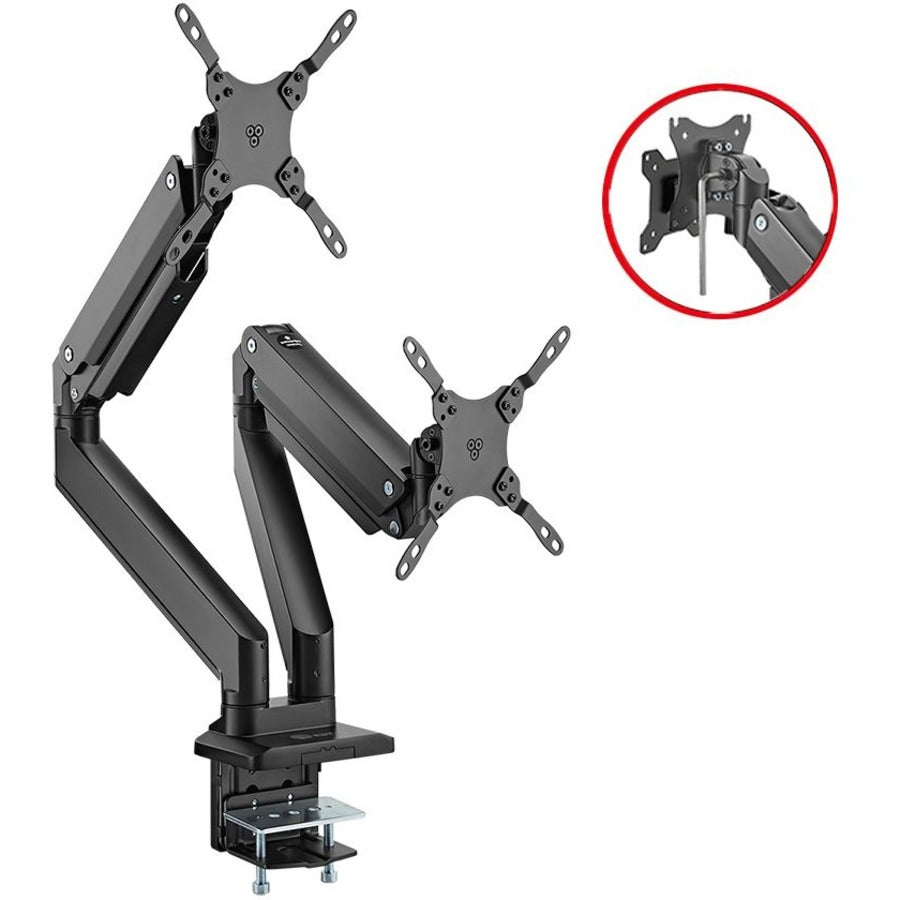 SIIG Dual Monitor Heavy-Duty Premium Aluminum Gas Spring Desk Mount - up to 43" CE-MT3011-S1