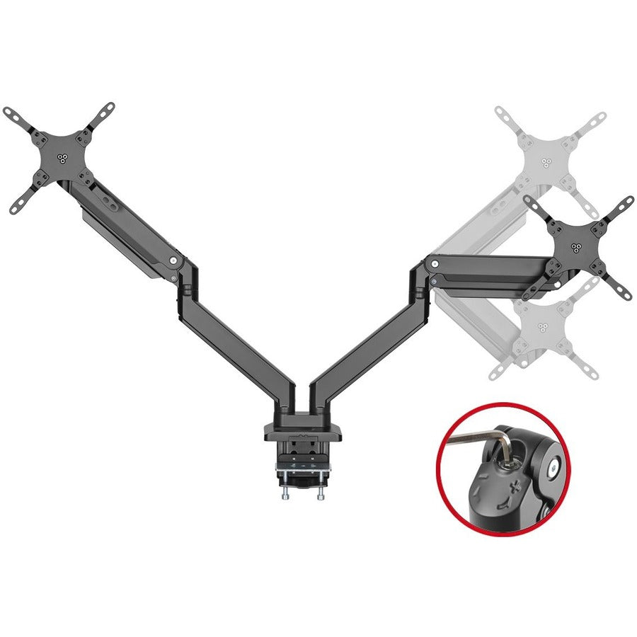 SIIG Dual Monitor Heavy-Duty Premium Aluminum Gas Spring Desk Mount - up to 43" CE-MT3011-S1