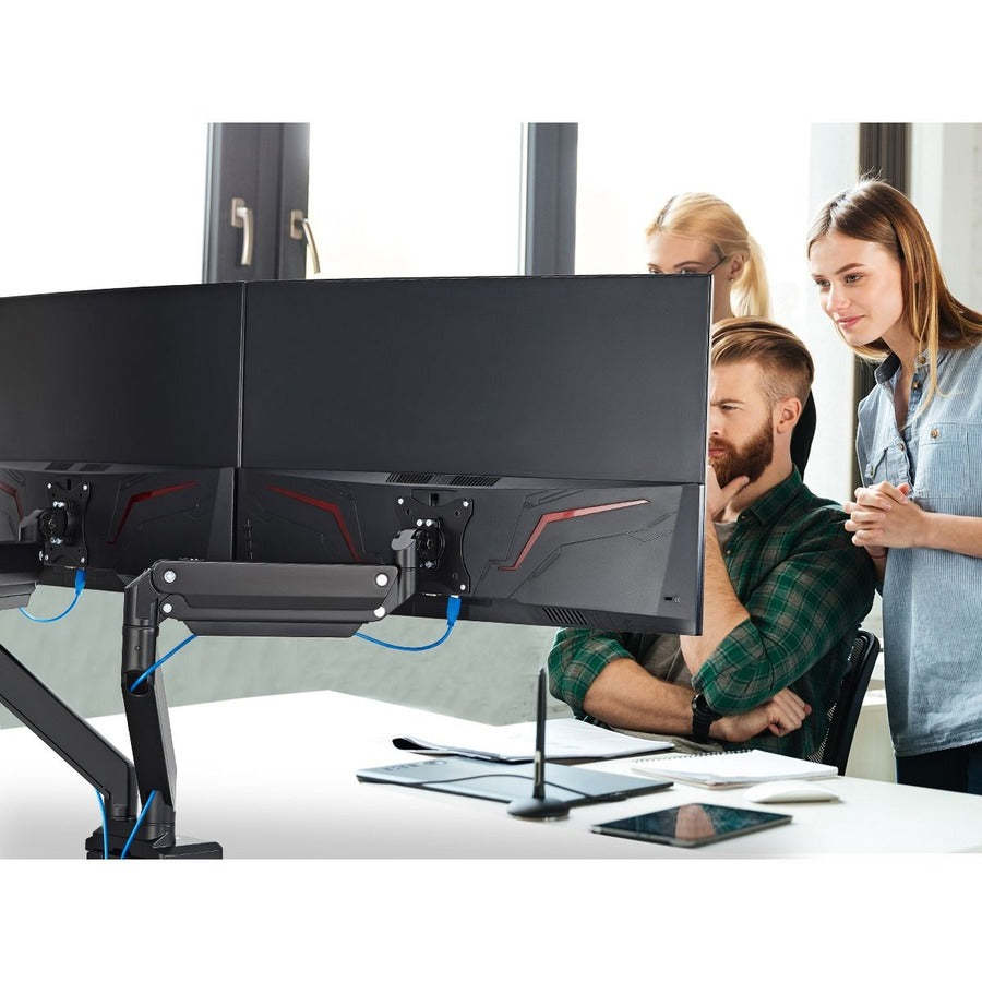 SIIG Dual Monitor Heavy-Duty Premium Aluminum Gas Spring Desk Mount - up to 43" CE-MT3011-S1