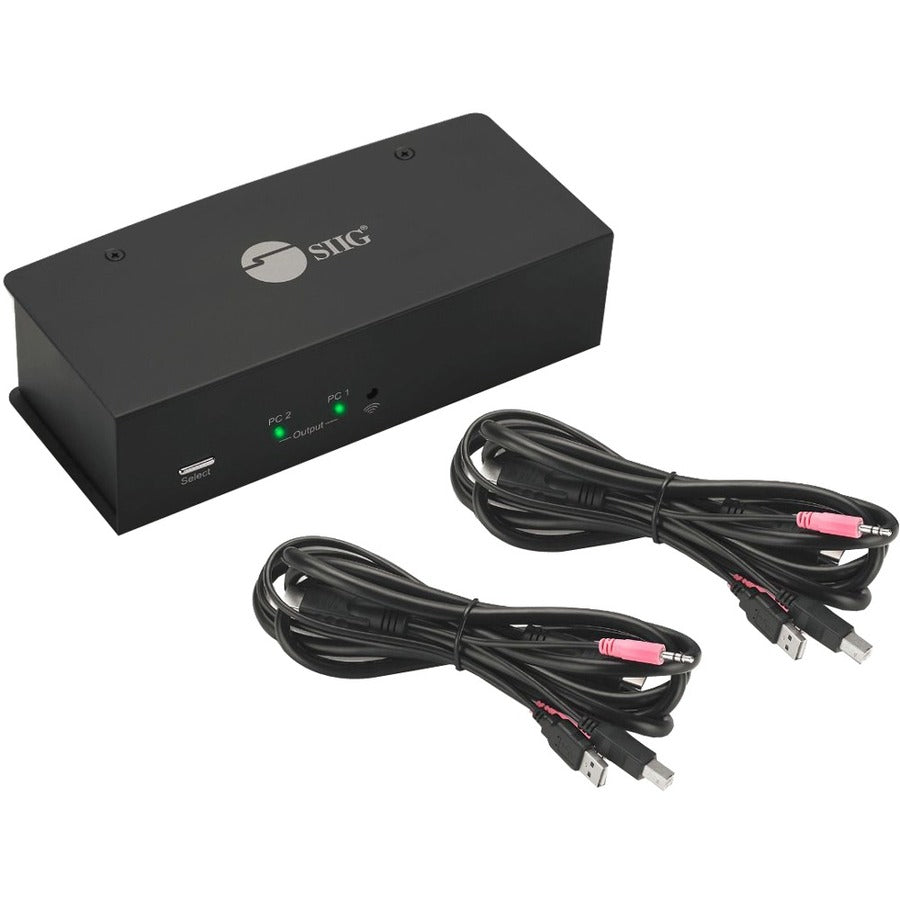 SIIG 2x1 Dual View USB HDMI KVM Switch - 4K 30Hz CE-KV0711-S1
