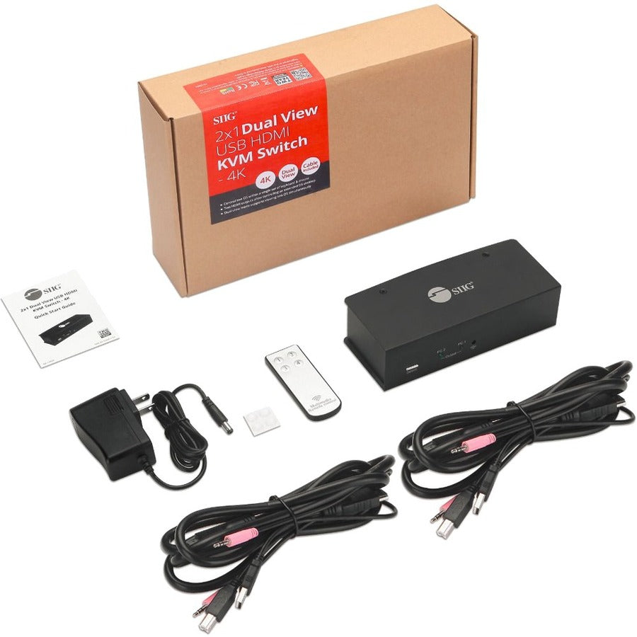 SIIG 2x1 Dual View USB HDMI KVM Switch - 4K 30Hz CE-KV0711-S1