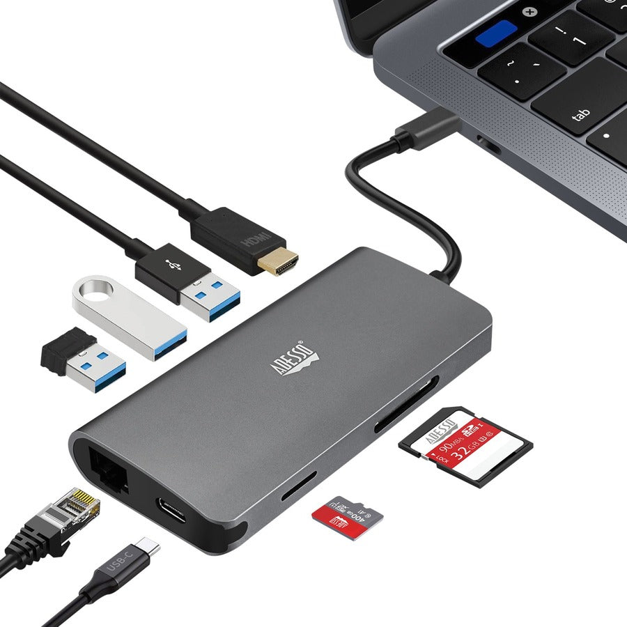 Adesso 8-in-1 USB-C Multi-Port Docking Station (TAA Compliant) AUH-4030