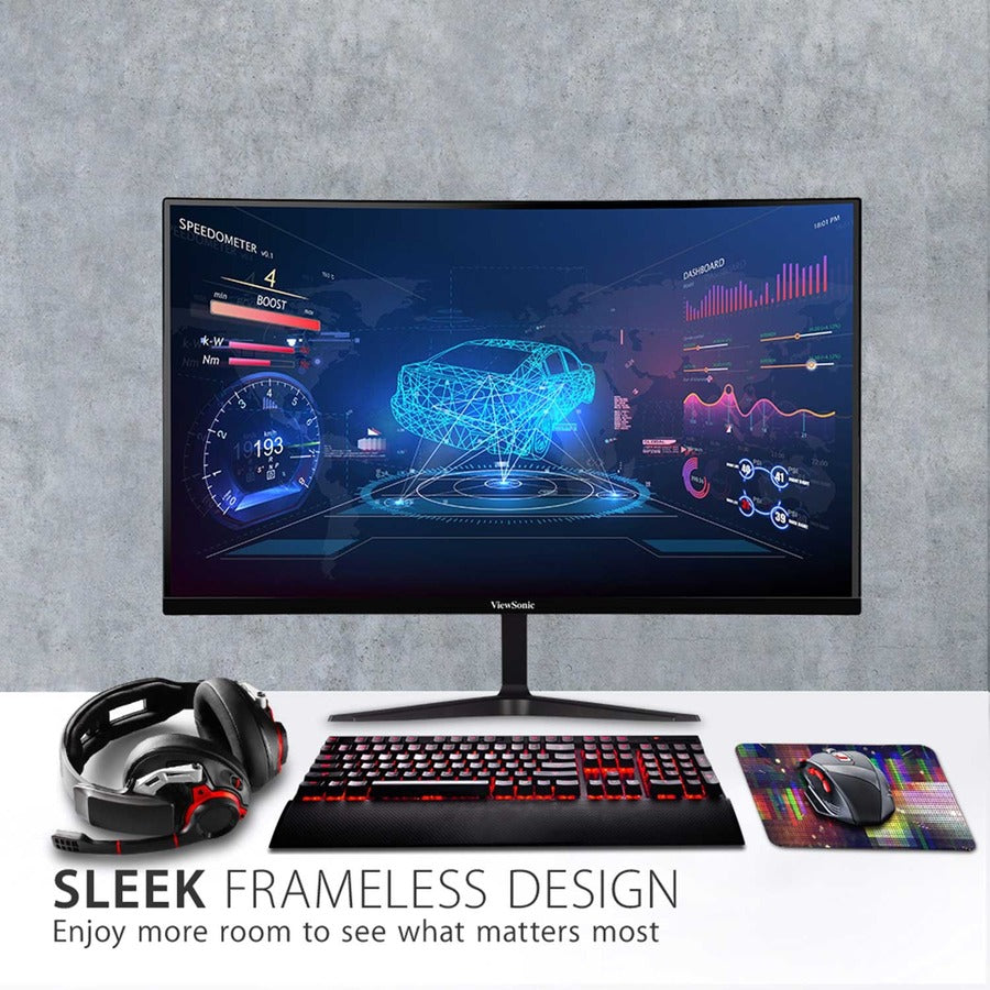 ViewSonic OMNI VX2718-PC-MHD 27 Inch Curved 1080p 1ms 165Hz Gaming Monitor with Adaptive Sync, Eye Care, HDMI and Display Port VX2718-PC-MHD