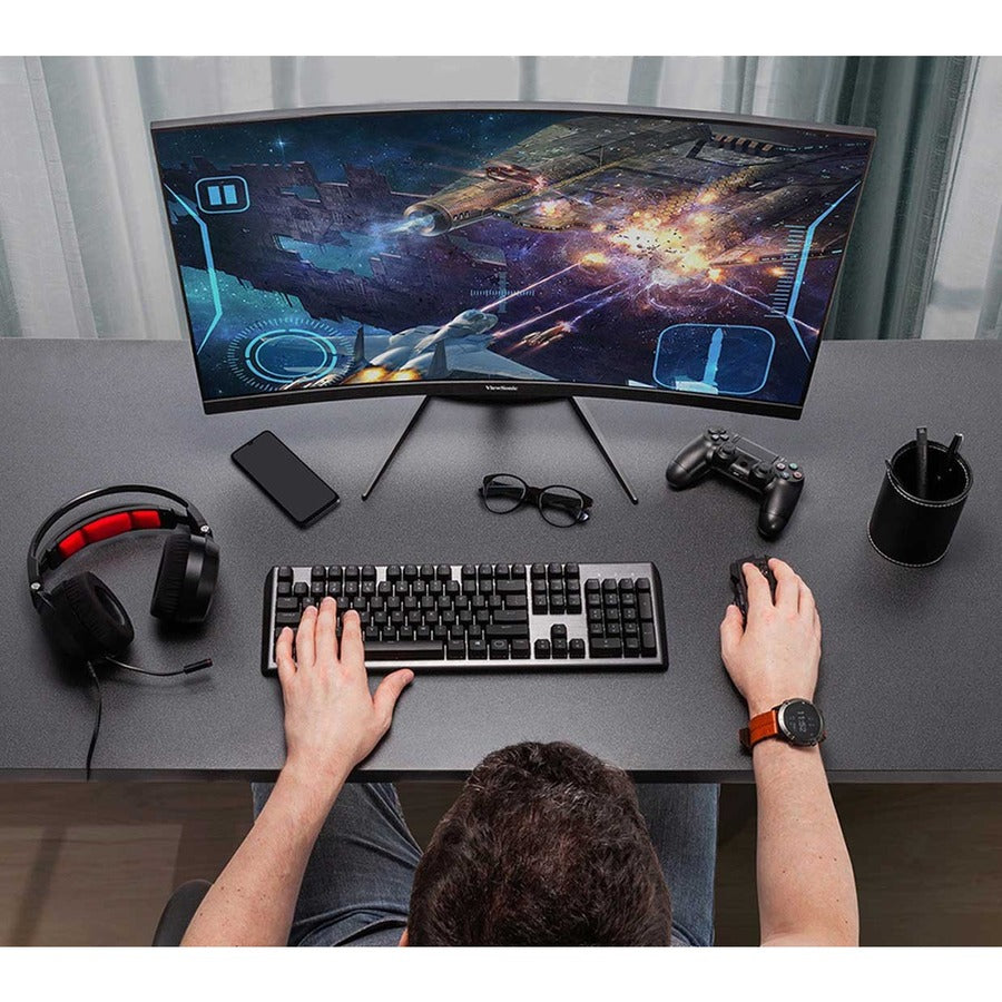 ViewSonic OMNI VX2718-PC-MHD 27 Inch Curved 1080p 1ms 165Hz Gaming Monitor with Adaptive Sync, Eye Care, HDMI and Display Port VX2718-PC-MHD
