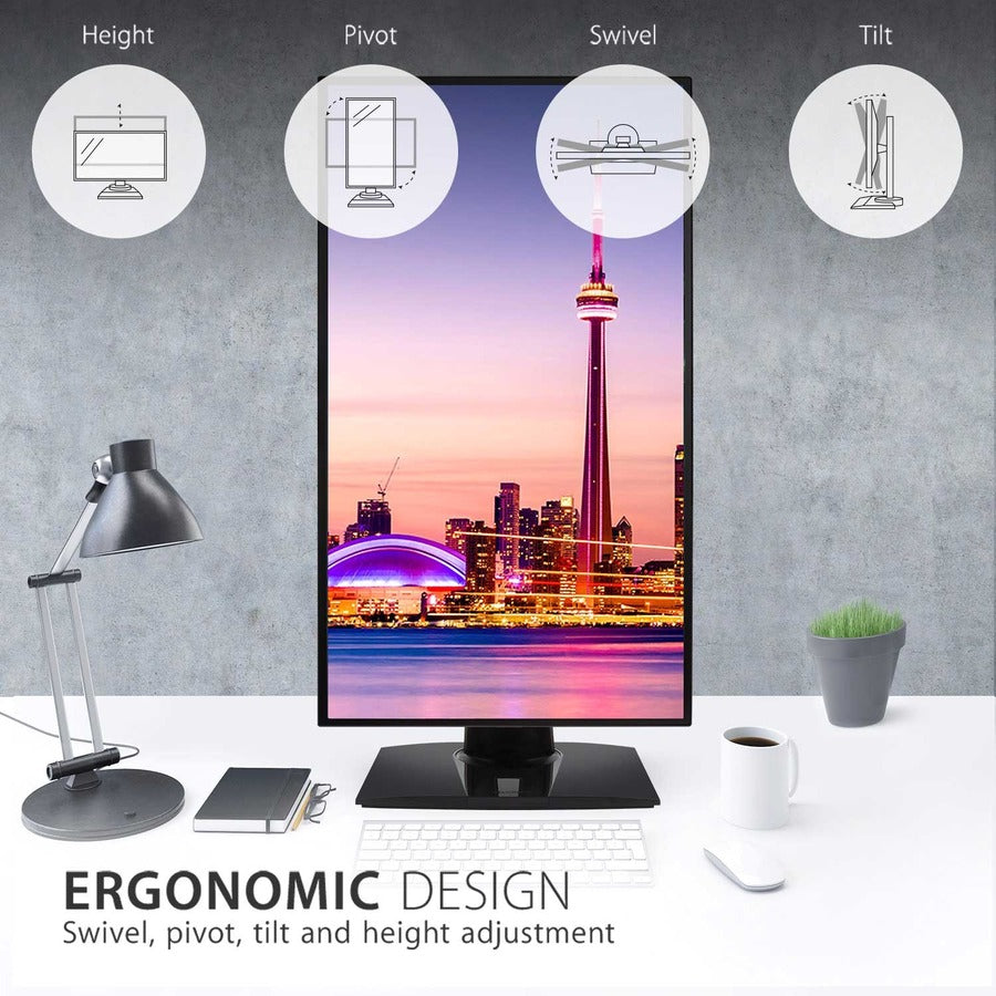 ViewSonic VP2768a-4K 27 Inch 4K UHD IPS Monitor with Advanced Ergonomics, ColorPro 100% sRGB Rec 709, 14-bit 3D LUT, Eye Care, 90W USB C, RJ45, HDR10 VP2768A-4K