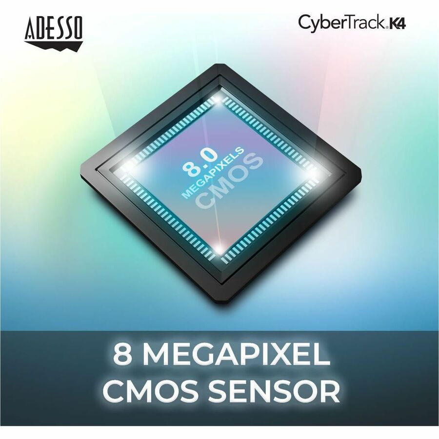 Adesso CyberTrack K4 Webcam - 8 Megapixel - 30 fps - USB 2.0 - 1 Each CyberTrack K4