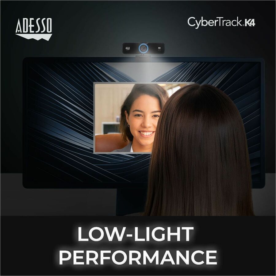 Adesso CyberTrack K4 Webcam - 8 Megapixel - 30 fps - USB 2.0 - 1 Each CyberTrack K4