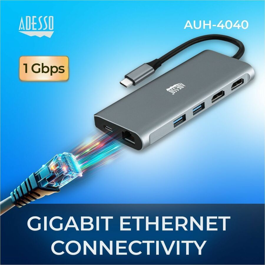 Adesso 9-in-1 USB-C Multi-Port Docking Station (TAA Compliant) AUH-4040