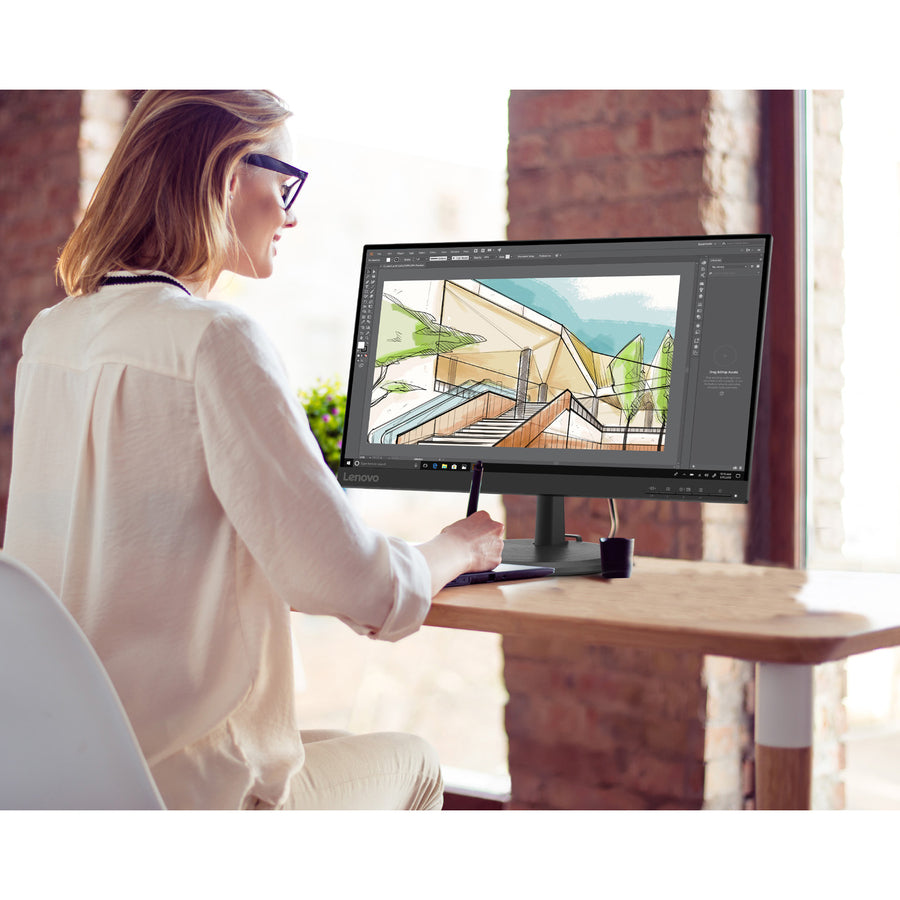 Lenovo D22e-20 22" Class Full HD LCD Monitor - 16:9 - Raven Black 66D2KCC6US