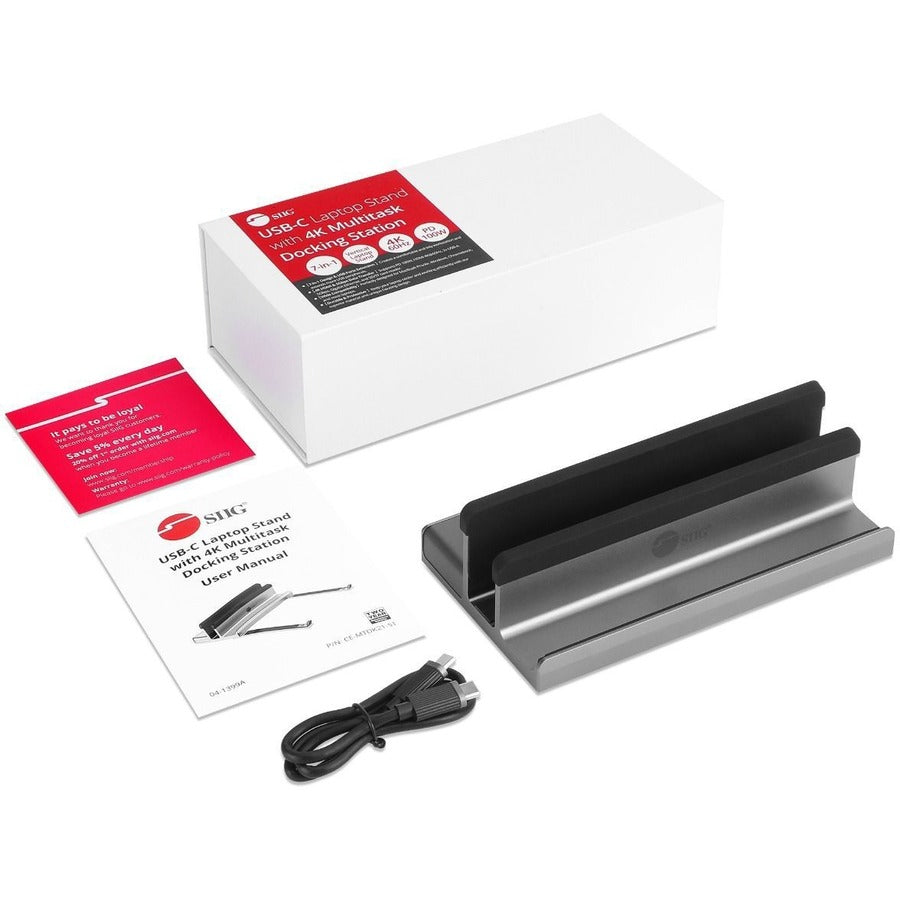 SIIG USB-C Laptop Stand W/ 4K Docking Station CE-MTDK21-S1
