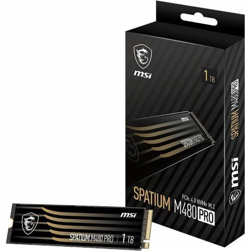 MSI SPATIUM M480 PRO 1 TB Solid State Drive - M.2 2280 Internal - PCI Express NVMe (PCI Express NVMe 4.0 x4) SM480PN1TB