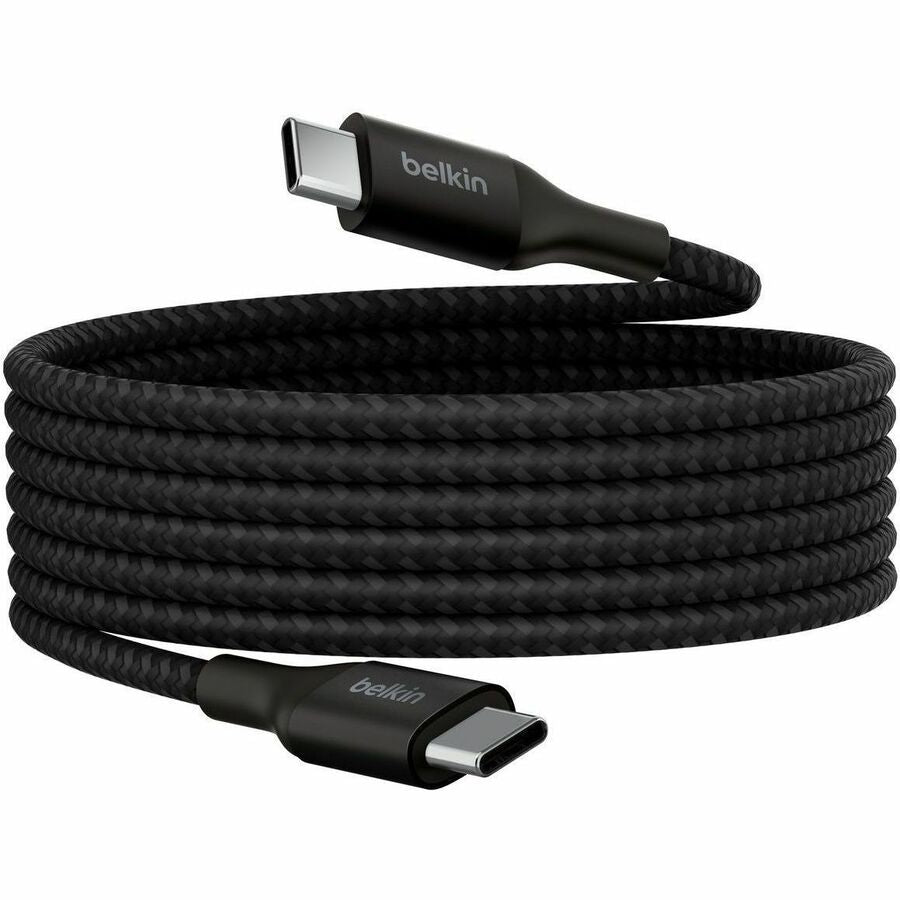 Belkin 240W USB-C to USB-C Cable - 480 Mbps - Nylon, Braided - M/M - 2m/6.6ft - Black CAB015bt2MBK
