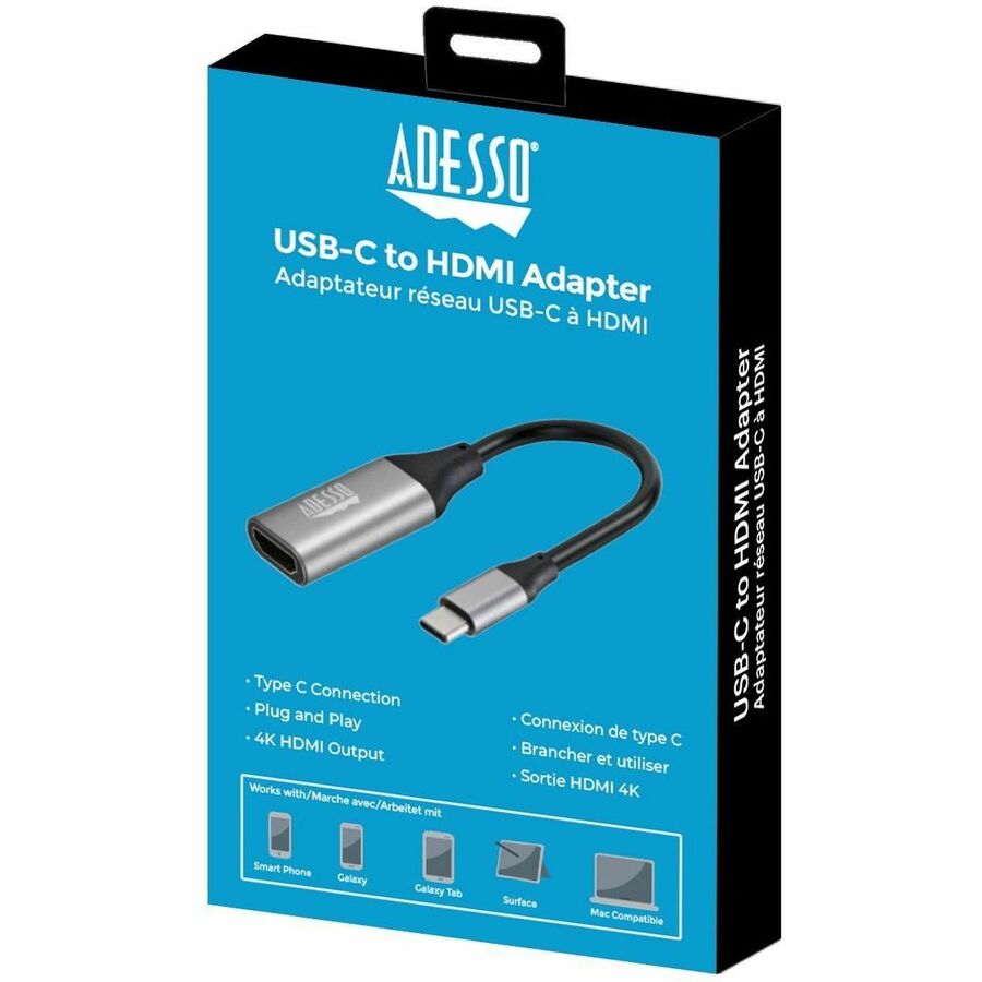 Adesso USB C To HDMI Adapter @4K/60Hz AUH-5010
