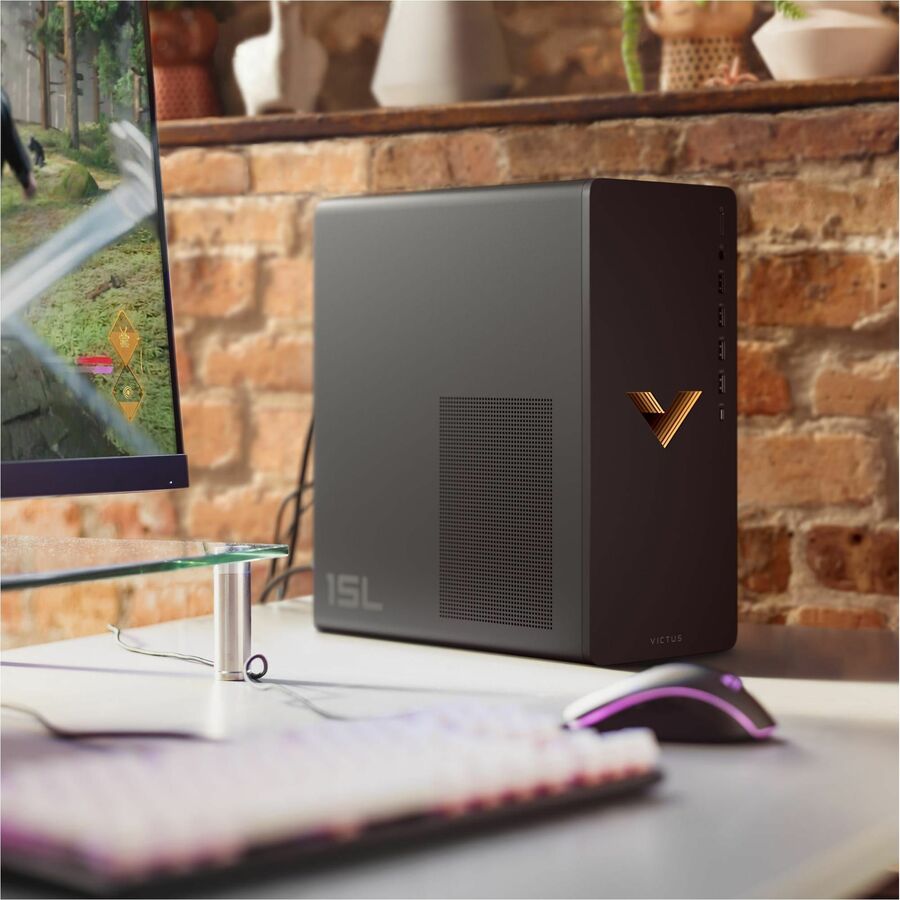 VICTUS TG02-2000i TG02-2069 Gaming Desktop Computer - Intel Core i5 14th Gen i5-14400F - 16 GB - 1 TB SSD - Tower - Mica Silver Metal - Refurbished 9J5K3AAR#ABL