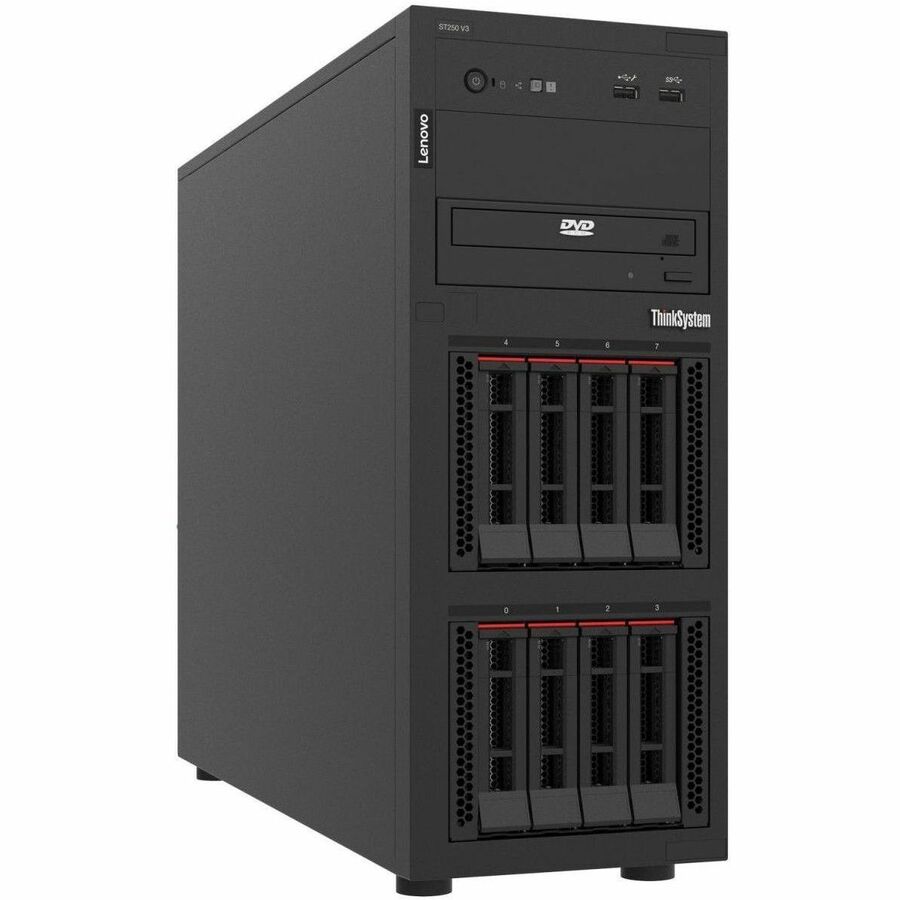 Lenovo ThinkSystem ST250 V3 7DCEA01UNA Tower Server - 1 x Intel Xeon E-2488 3.20 GHz - 16 GB RAM - 12Gb/s SAS Controller 7DCEA01UNA