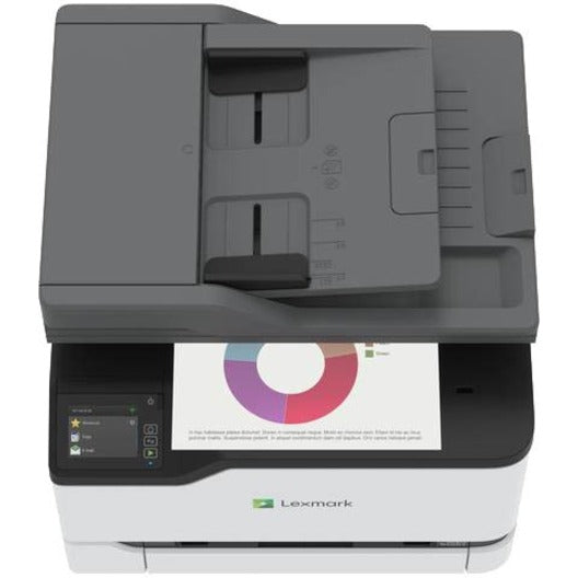 Lexmark CX431adw Laser Multifunction Printer-Color-Copier/Fax/Scanner-26 ppm Mono/26 ppm Color Print-2400x600 dpi Print-Automatic Duplex Print-75000 Pages-251 sheets Input-600 dpi Optical Scan-Color Fax-Wireless LAN 40N9370